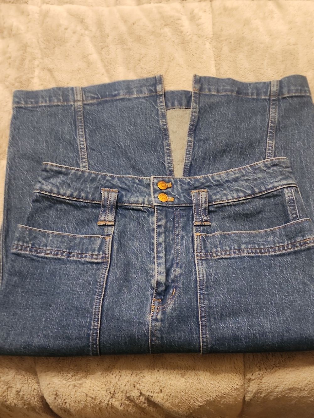 Madewell Hi Rise Midi Denim Skirt - Picture 3 of 7